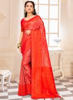 Kanjivaram Silk Red Wedding Wear Weaving Saree